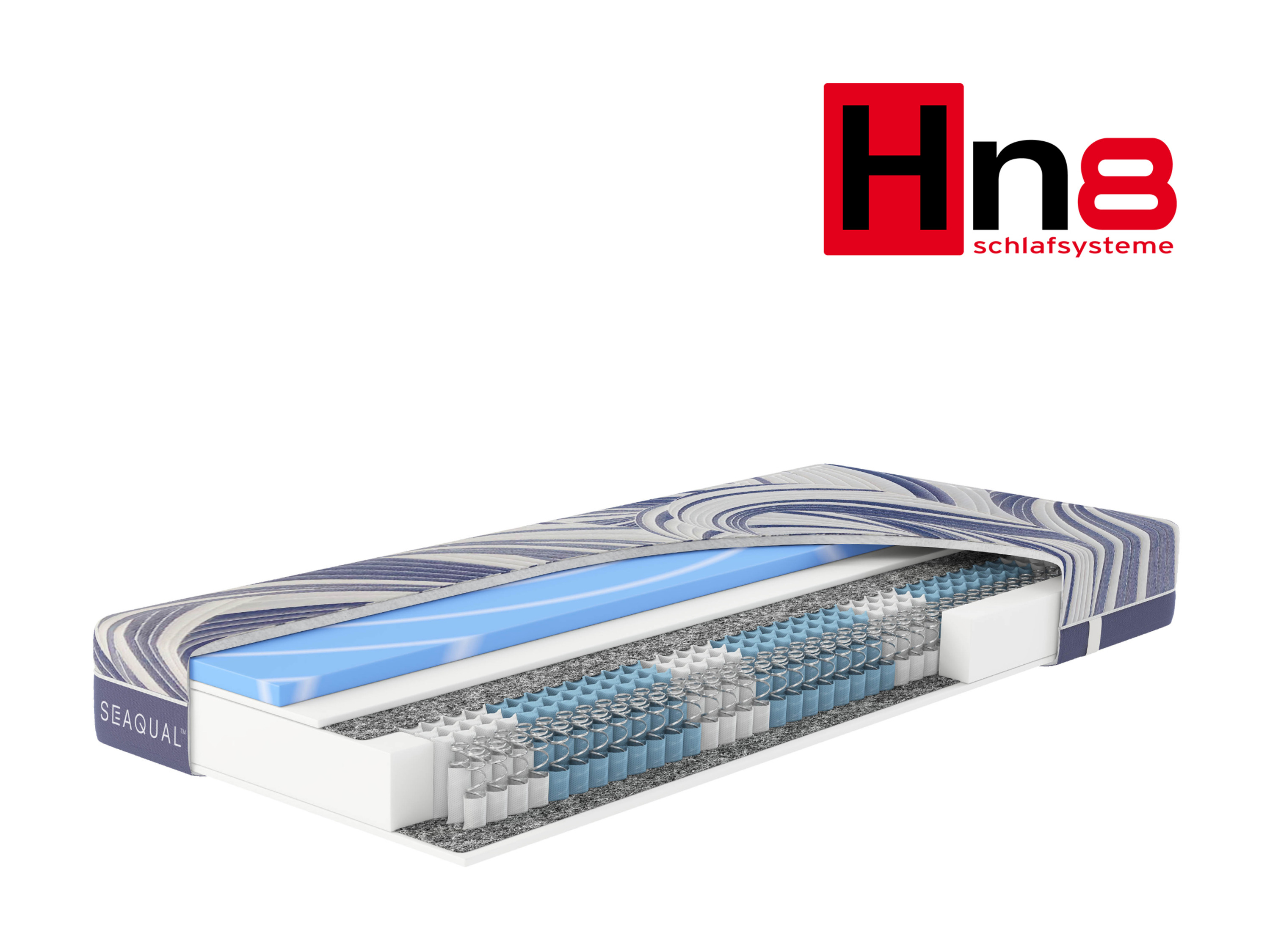 Hn8 Schlafsysteme Pocketvering matras Ocean Clean (Extra stevig (H4), 140 x 200 cm)
