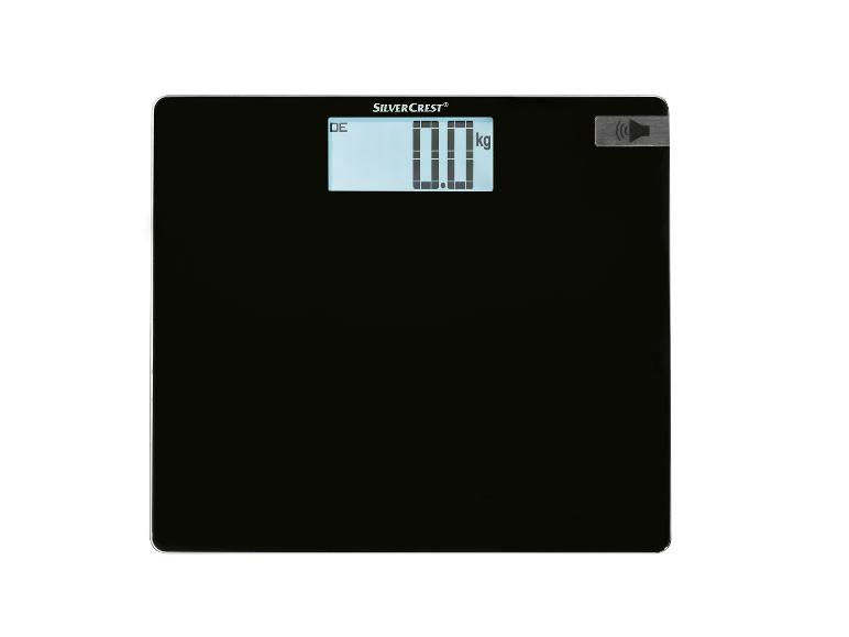 Zwarte SilverCrest digitale weegschaal.