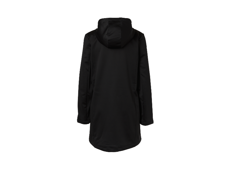 Zwarte damesjas met capuchon.