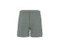 Grijze heren sportshort met elastische tailleband en achterzak.