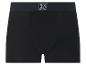 Zwarte boxershort met donkere elastische tailleband en witte tekst.