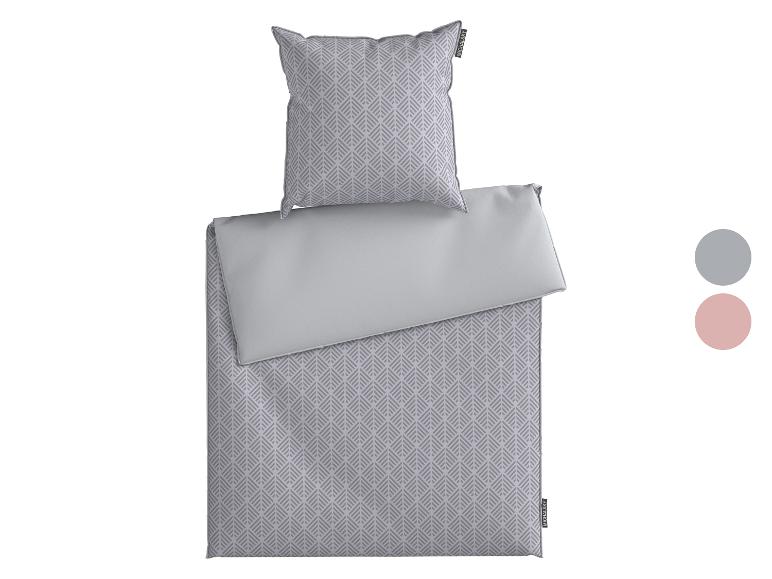 MICHALSKY beddengoedset in grijs met geometrisch patroon.