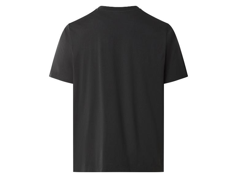 Zwart heren T-shirt met korte mouwen, achteraanzicht