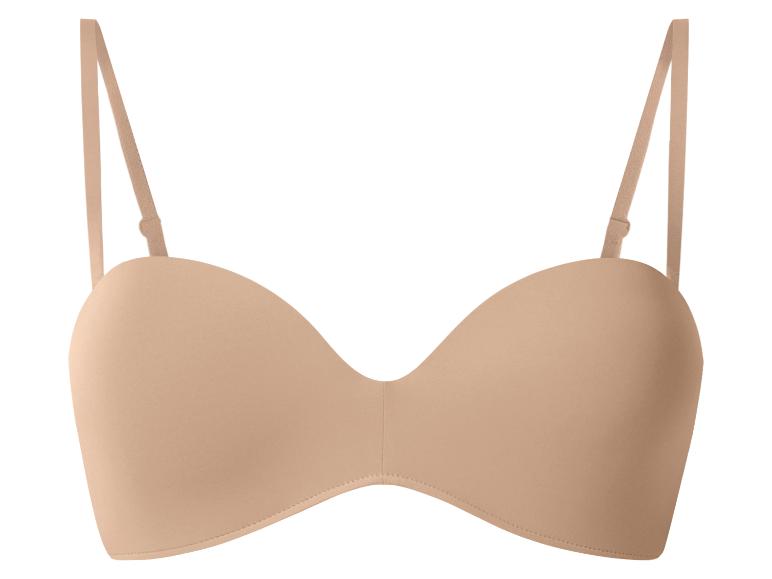 Huidkleurige strapless beha met voorgevormde cups