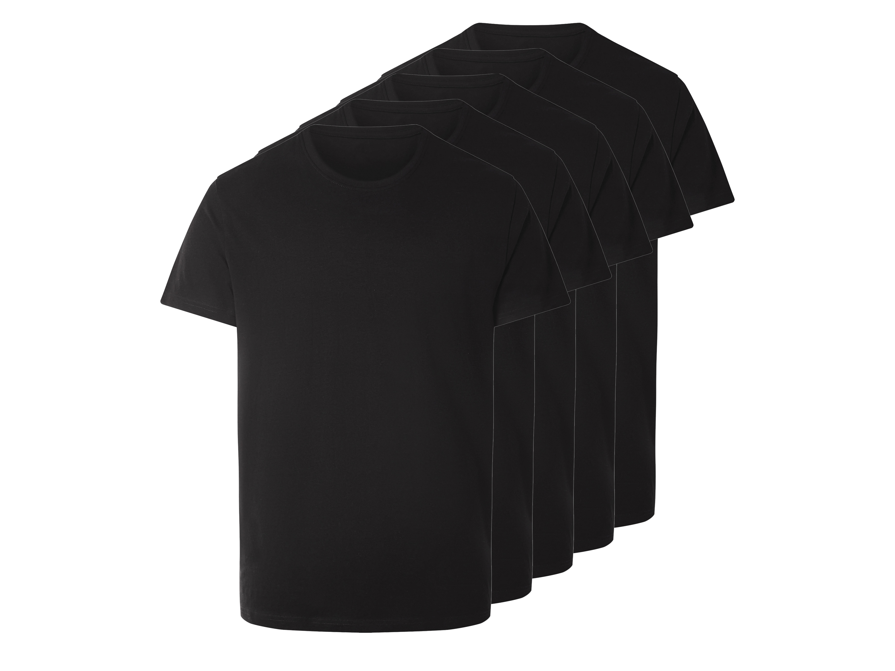 esmara Men Set van 5 heren T-shirts (Zwart, M)