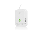 Witte gasdetector met kabel en groen lichtindicator