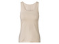 Een beige tanktop met een ronde hals.