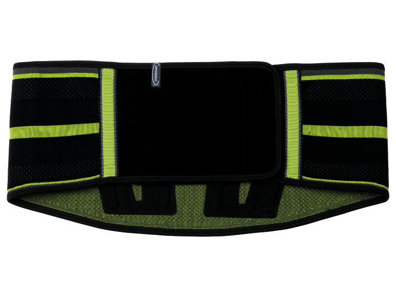 Sensoplast lumbale band, zwart en groen neopreen.