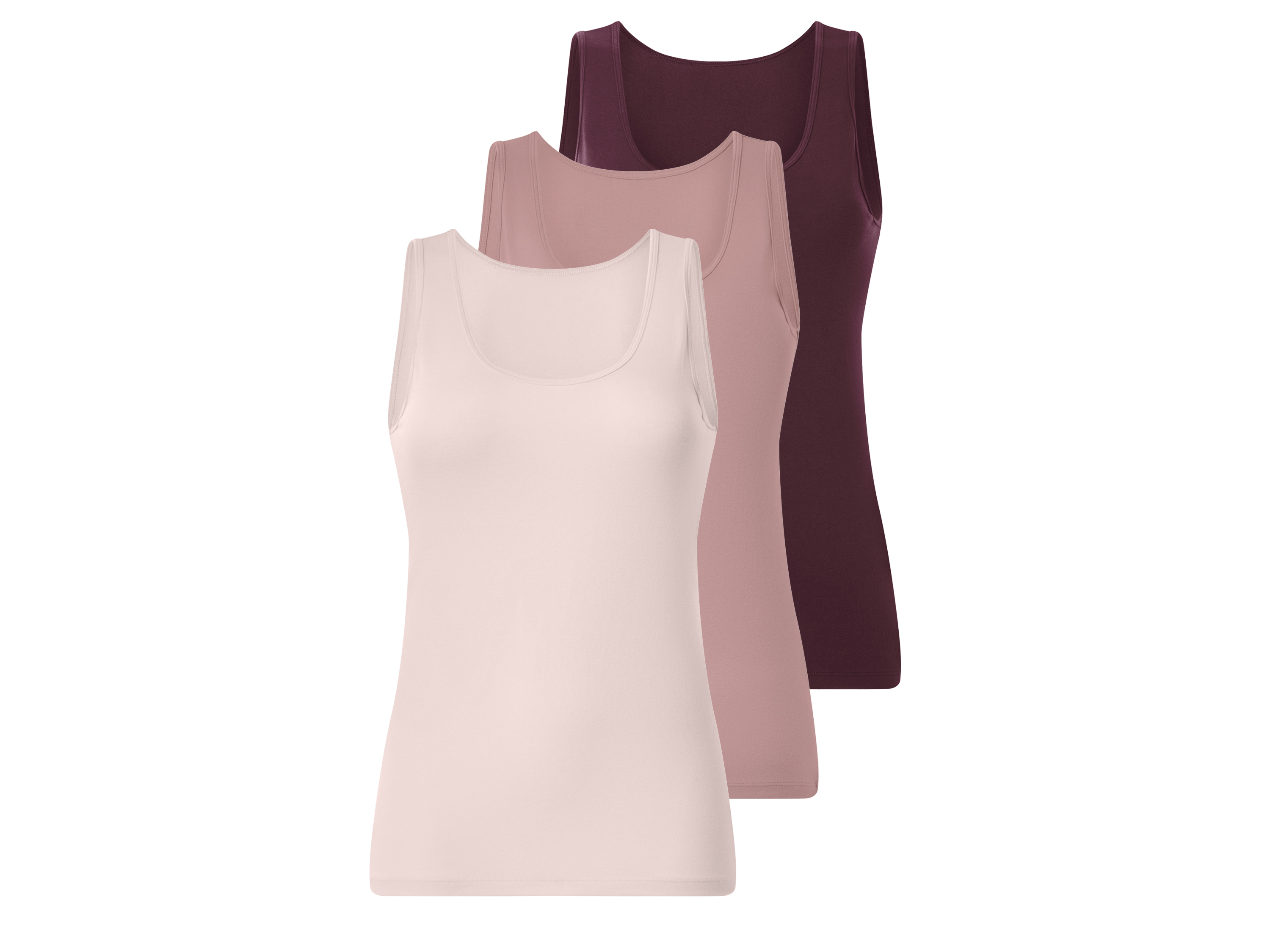 ESMARA Set van 3 dames tops (rood/roze/roze, L (44/46))