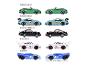 Een collectie Porsche speelgoedauto's, waaronder de modellen 911 Carrera S, GT3 Cup, Carrera RS 2.7, 935 K3 en 917.