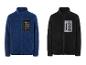 Twee fleece jacks met rits, een blauwe en een zwarte, met 'Switch Off' logo.