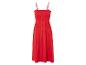 Rode zomerjurk, losse stijl, fijne schouderbandjes.