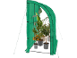 Groene draagbare kas met diverse potplanten.
