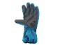Blauwe winterhandschoenen met zwarte details.