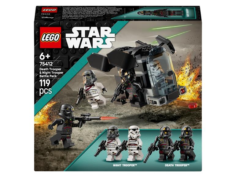 Star Wars gevechtspakket met een voertuig en minifiguren, waaronder Death Troopers en Night Troopers.