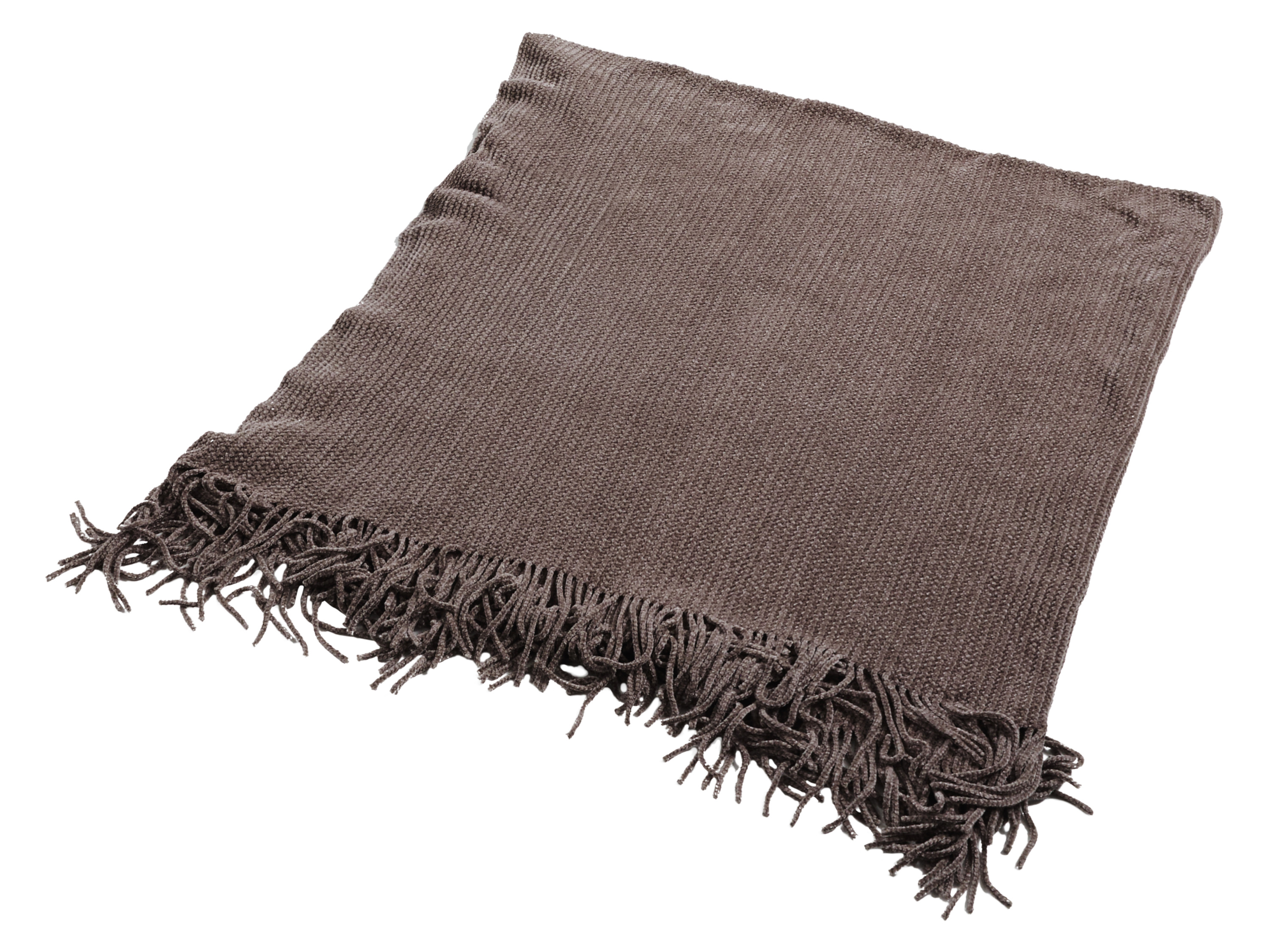 LIVARNO Plaid, 130 x 170 cm, met franjes (Bruin)