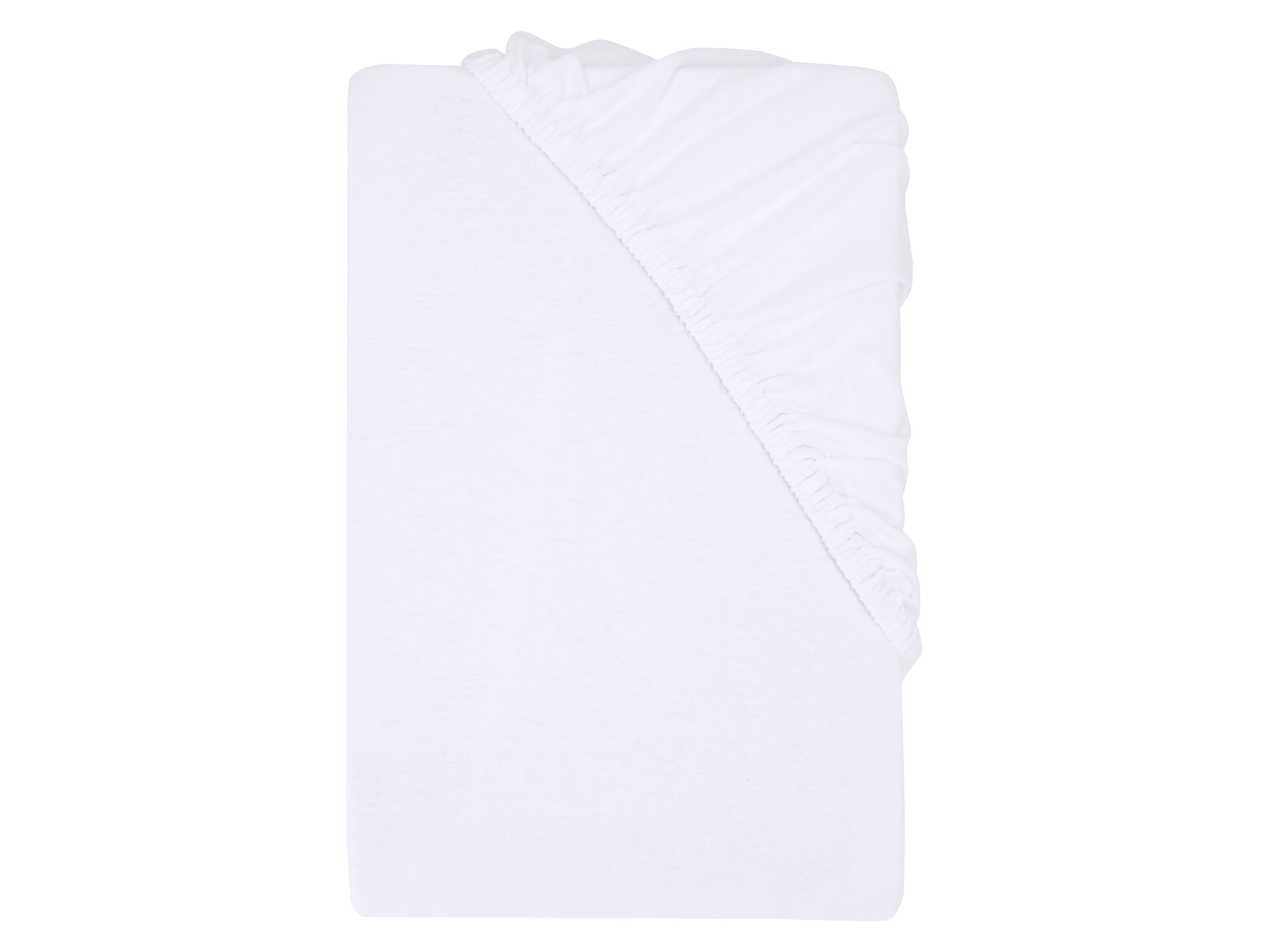 LIVARNO Katoen linnen jersey hoeslaken 180-200 x 200 cm (wit)
