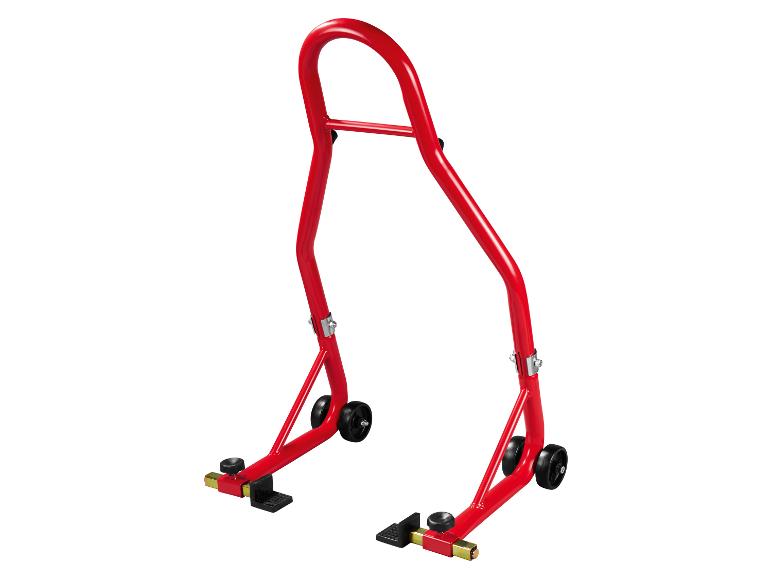 Rode motorfiets achterstandaard met wielen