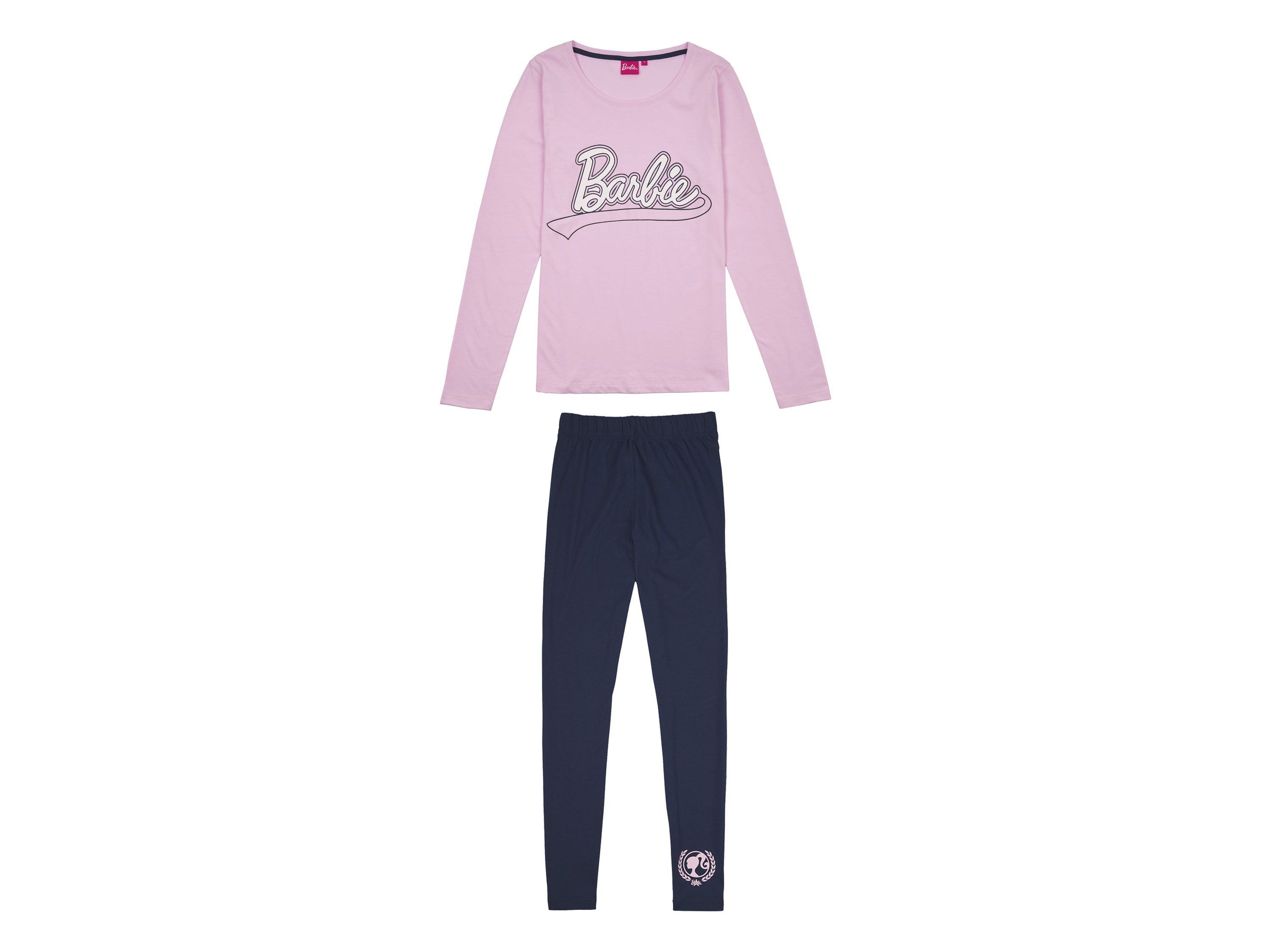 BARBIE Dames Pyjama (Lichtroze/donkerblauw, L)
