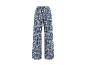 Damesbroek met wijde pijpen en blauw-crème ikatprint