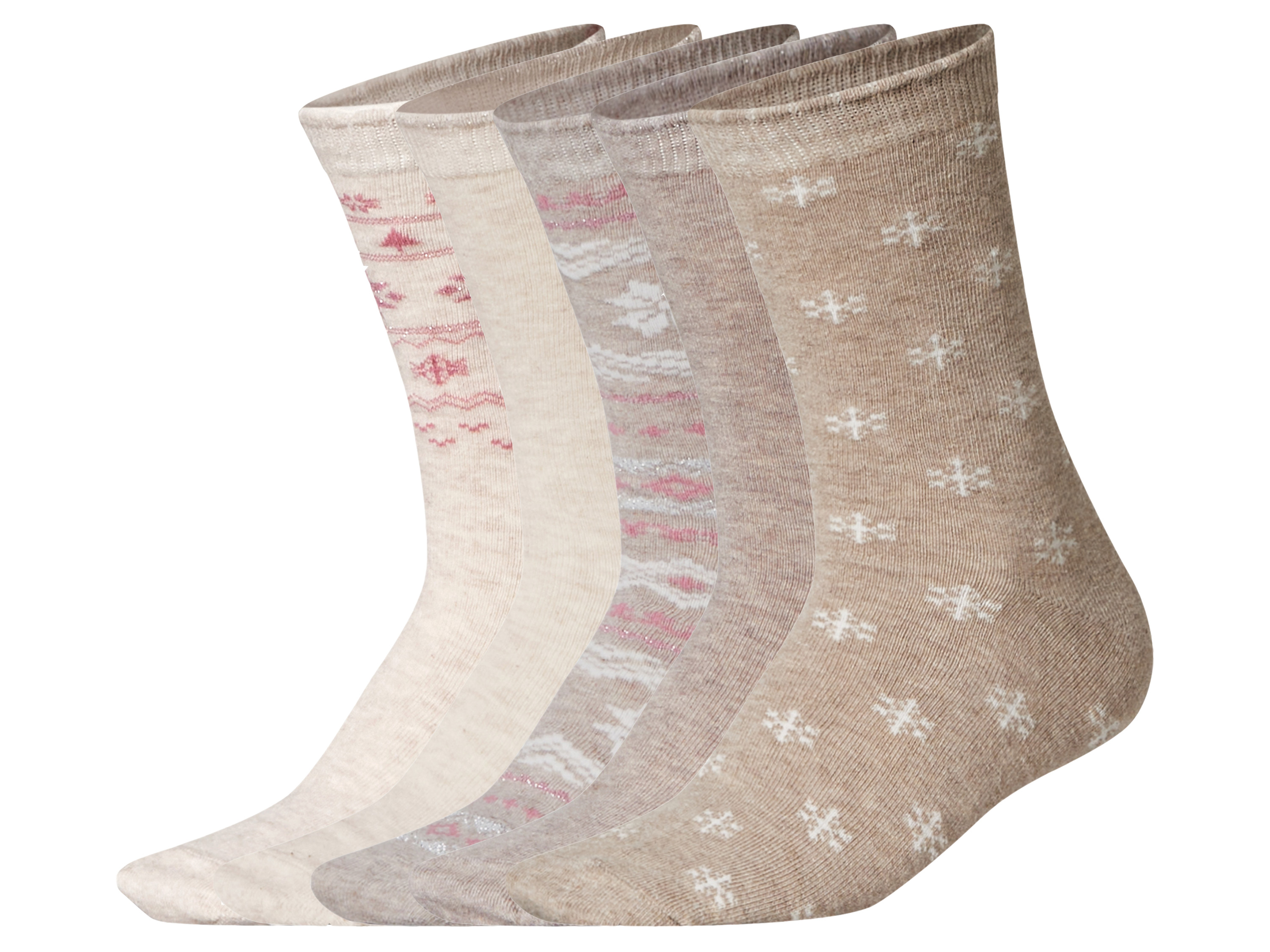 esmara 5 Paar dames sokken (Grijs/beige, 35-38) afbeelding