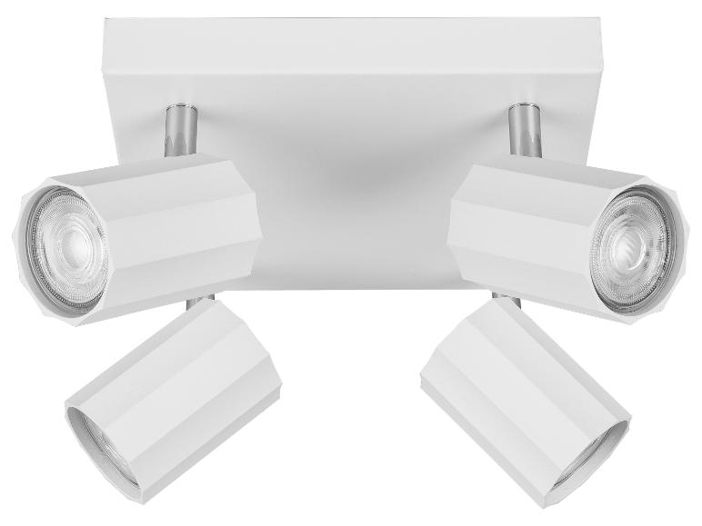 Modern vierlichts plafondlamp, wit.