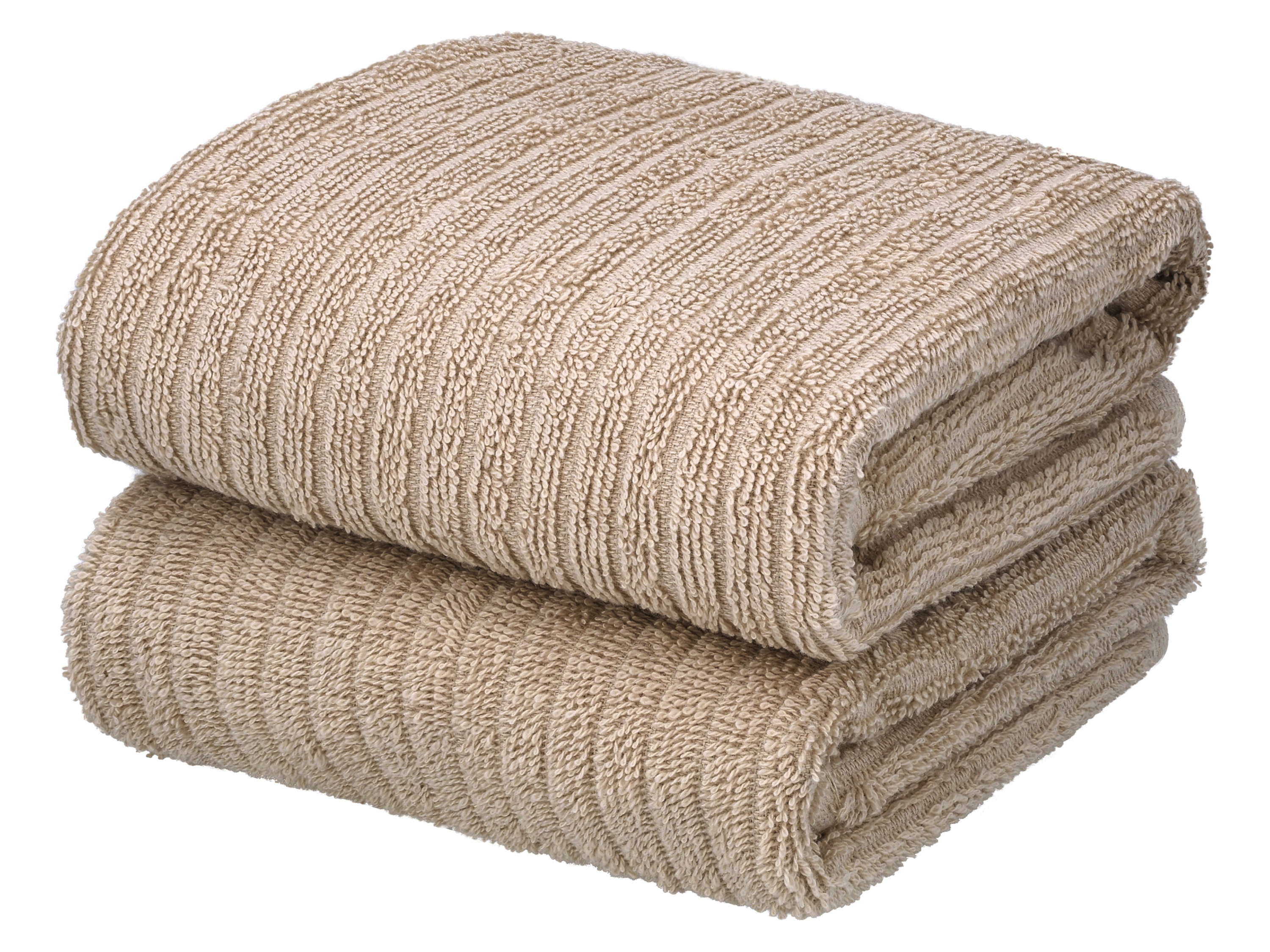 LIVARNO Set van 2 handdoeken 50 x 100 cm (Beige)