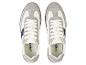Witte leren sneakers met blauwe accenten van Livergy.