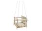 Houten babyschommel met beige kussens