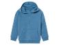 Een blauwe hoodie met rits.