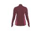 Dames sportshirt met lange mouwen en rits, donkerrood