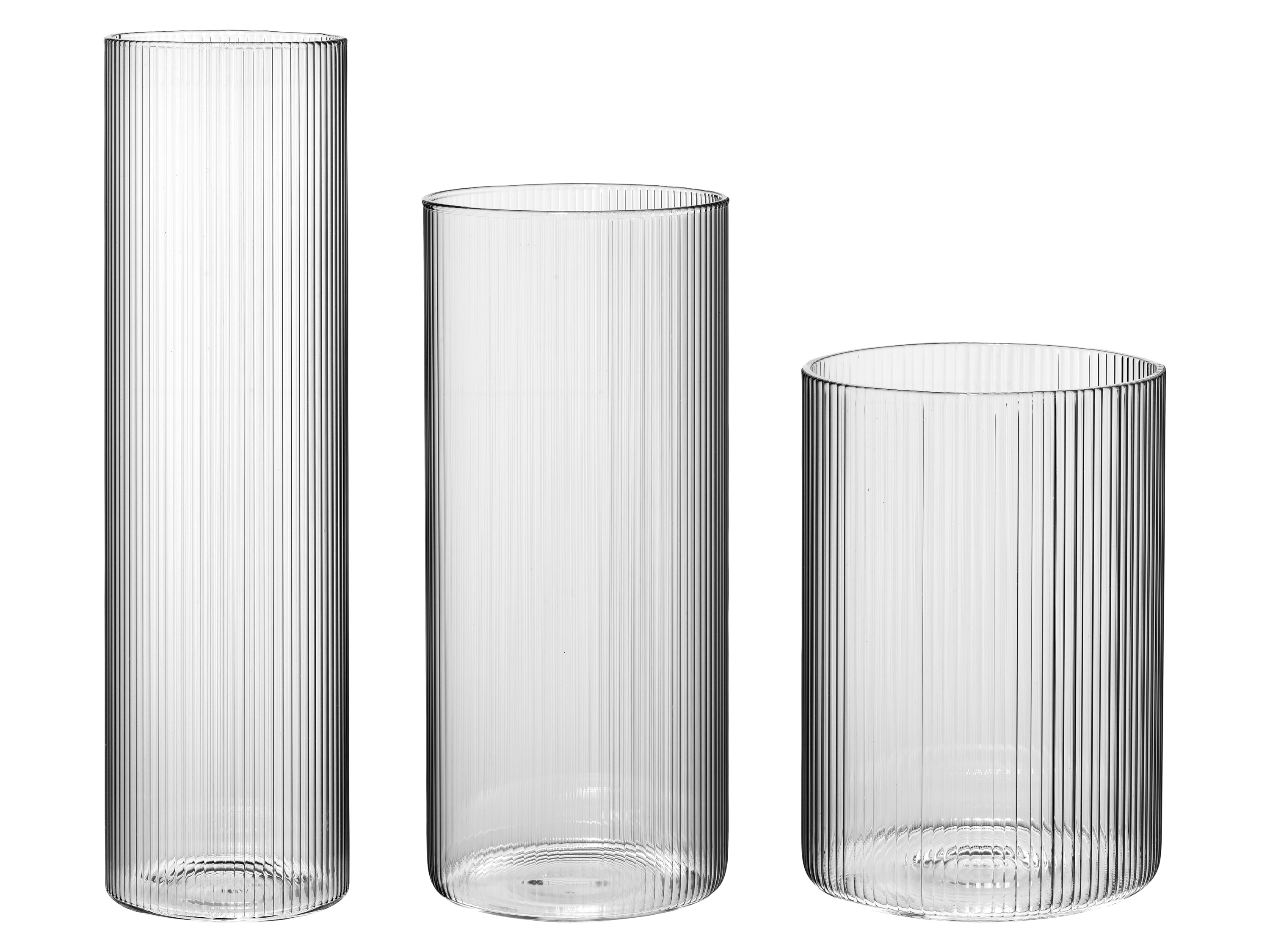 LIVARNO Glazen vazen (Gestreepte cilindervaas)