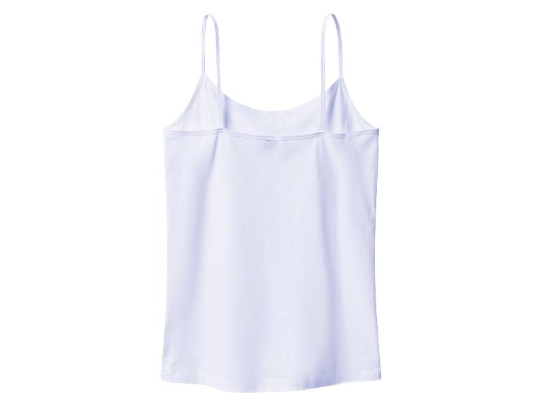 Witte camisole met dunne bandjes, achterkant.