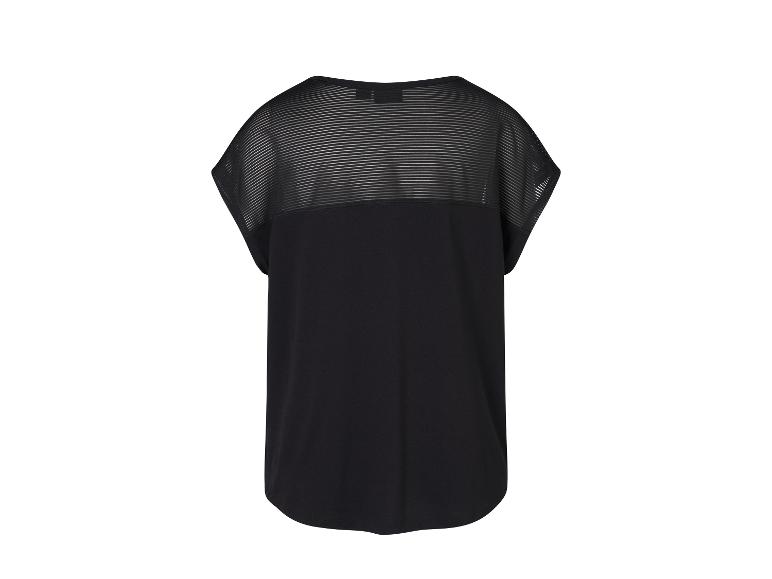 Zwart T-shirt met mesh-detail op schouders en rug