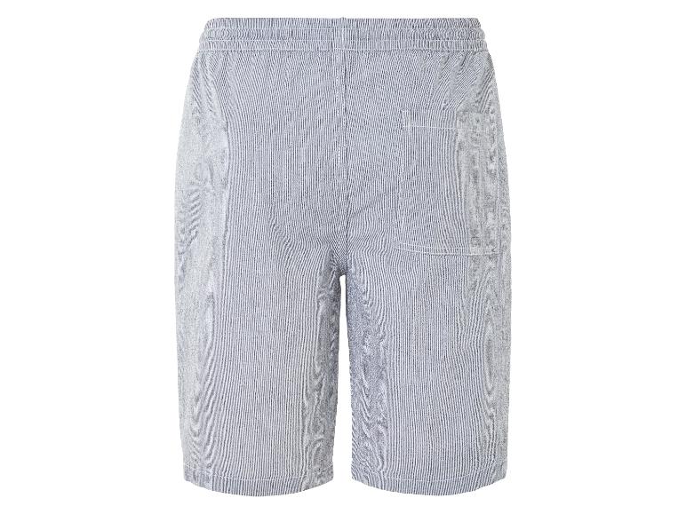Donkerblauw-wit gestreepte shorts voor kinderen.