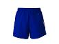 Blauwe heren sportshorts met elastische tailleband en ritszak.