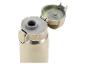 Beige thermosfles met open deksel
