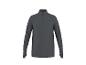 Donkergrijs sportshirt met lange mouwen en ritskraag.
