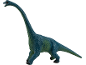 Blauwe brachiosaurus dinosaurus speelgoed op een witte achtergrond