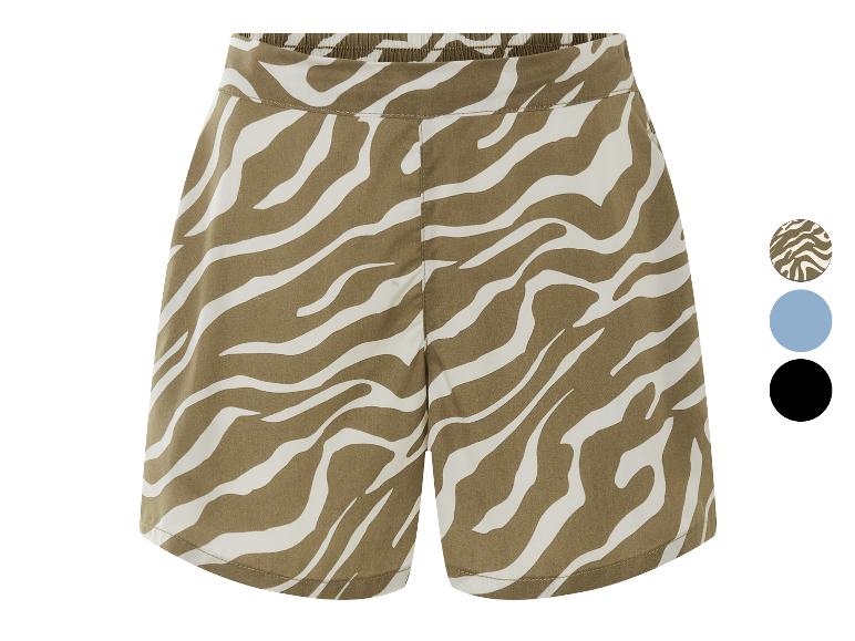 Korte shorts met zebraprint, verkrijgbaar in verschillende kleuren.