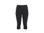 Zwarte capri sportlegging voor dames, met hoge taille en platte naden.