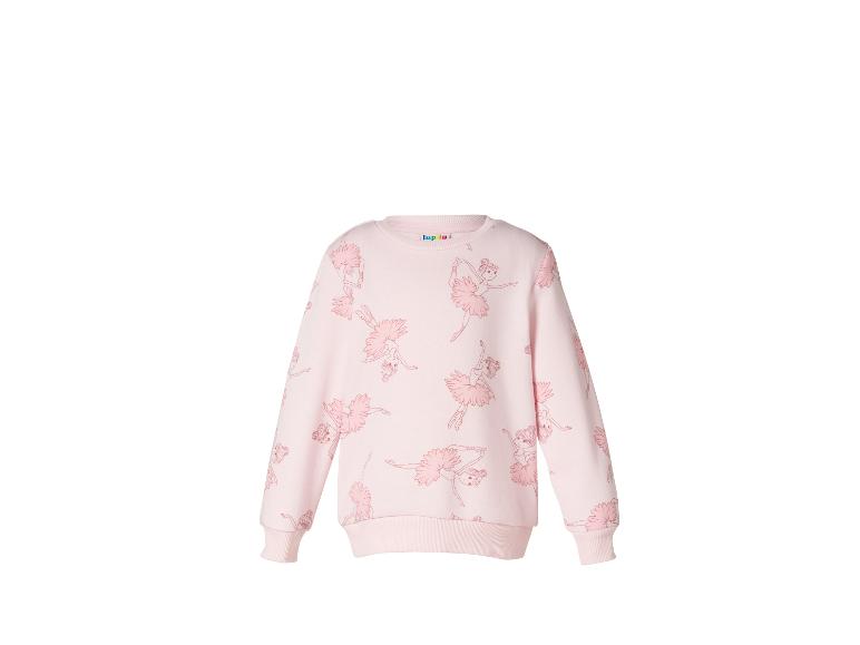 Roze sweatshirt met lange mouwen en ballerina-print.