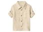 Lichtgeel katoenen babyhemd met korte mouwen en knopen