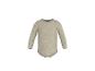 Beige baby romper met lange mouwen, vooraanzicht.