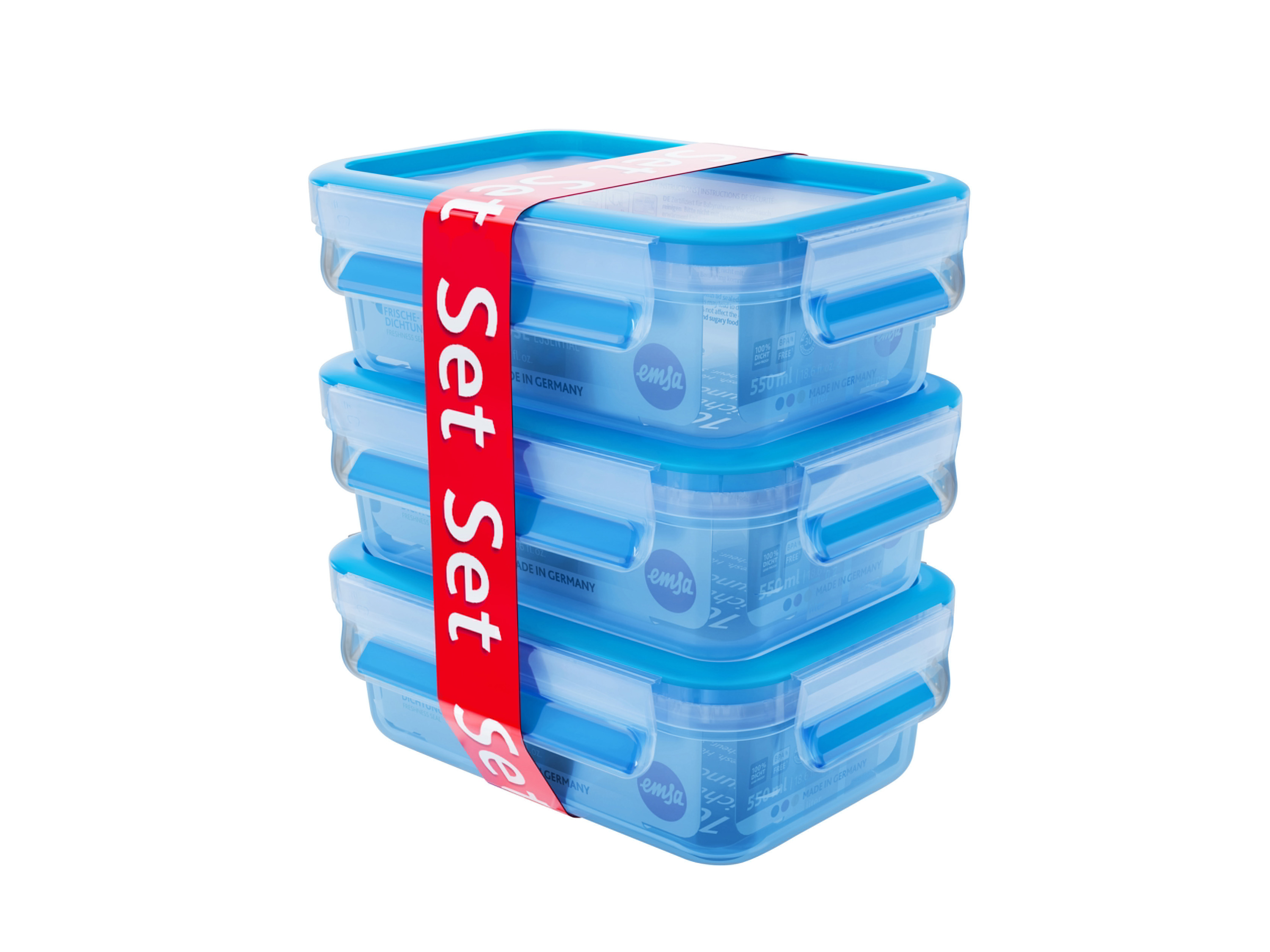 TEFAL Clip & Close vershoudbakjes (Doos van 3, rechthoekig)