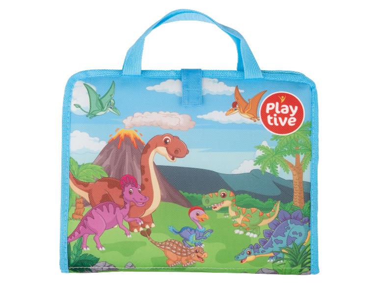 Blauwe tas met dinosaurusprint en Playtive-logo