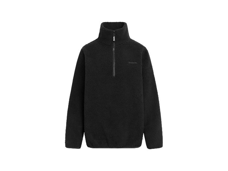 Zwarte Bench fleece trui met korte rits en hoge kraag.