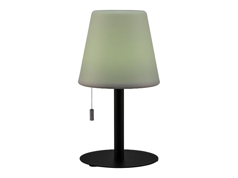 Moderne tafellamp met lichtgroene lampenkap.