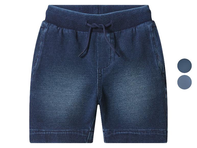 Donkerblauwe denim shorts voor kinderen met trekkoord in de taille.