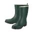 Een paar groene rubberlaarzen met witte voering